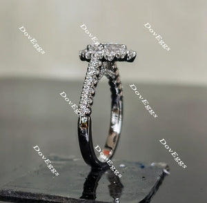 DovEggs half eternity pave halo engagement ring semi-mount only(Exclusively to DovEggs Stones)