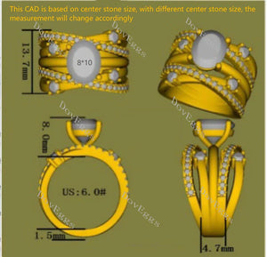 Doveggs split shank engagement ring only semi-mount only(Exclusively to DovEggs Stones)