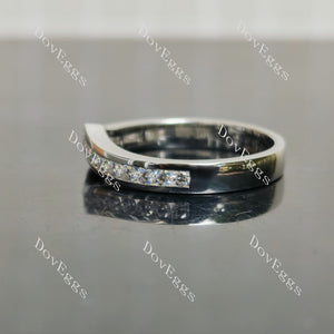 Doveggs round pave channel set moissanite/lab grown diamond wedding band-3.5mm band width