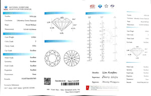 Doveggs 3.023ct round F color VVS1 Clarity Excellent cut lab diamond stone(certified)