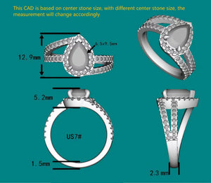 DovEggs pave halo engagement ring semi-mount only(Exclusively to DovEggs Stones)