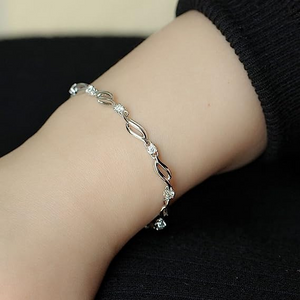 DovEggs round 3mm moissanite bracelet (18cm9+5cm length extend chain)