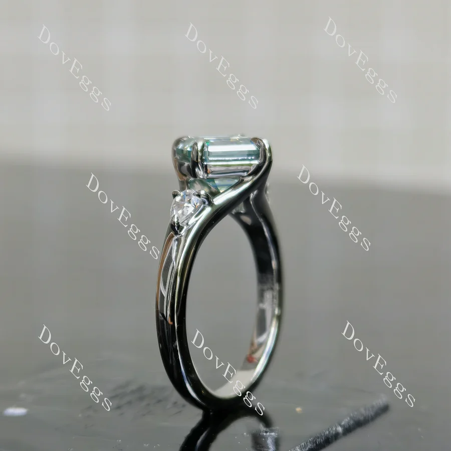 Doveggs three stones split shanks engagement ring semi-mount only(Exclusively to DovEggs stones)