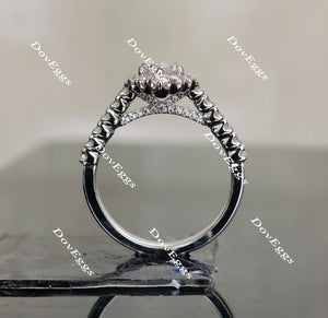 DovEggs half eternity pave halo engagement ring semi-mount only(Exclusively to DovEggs Stones)