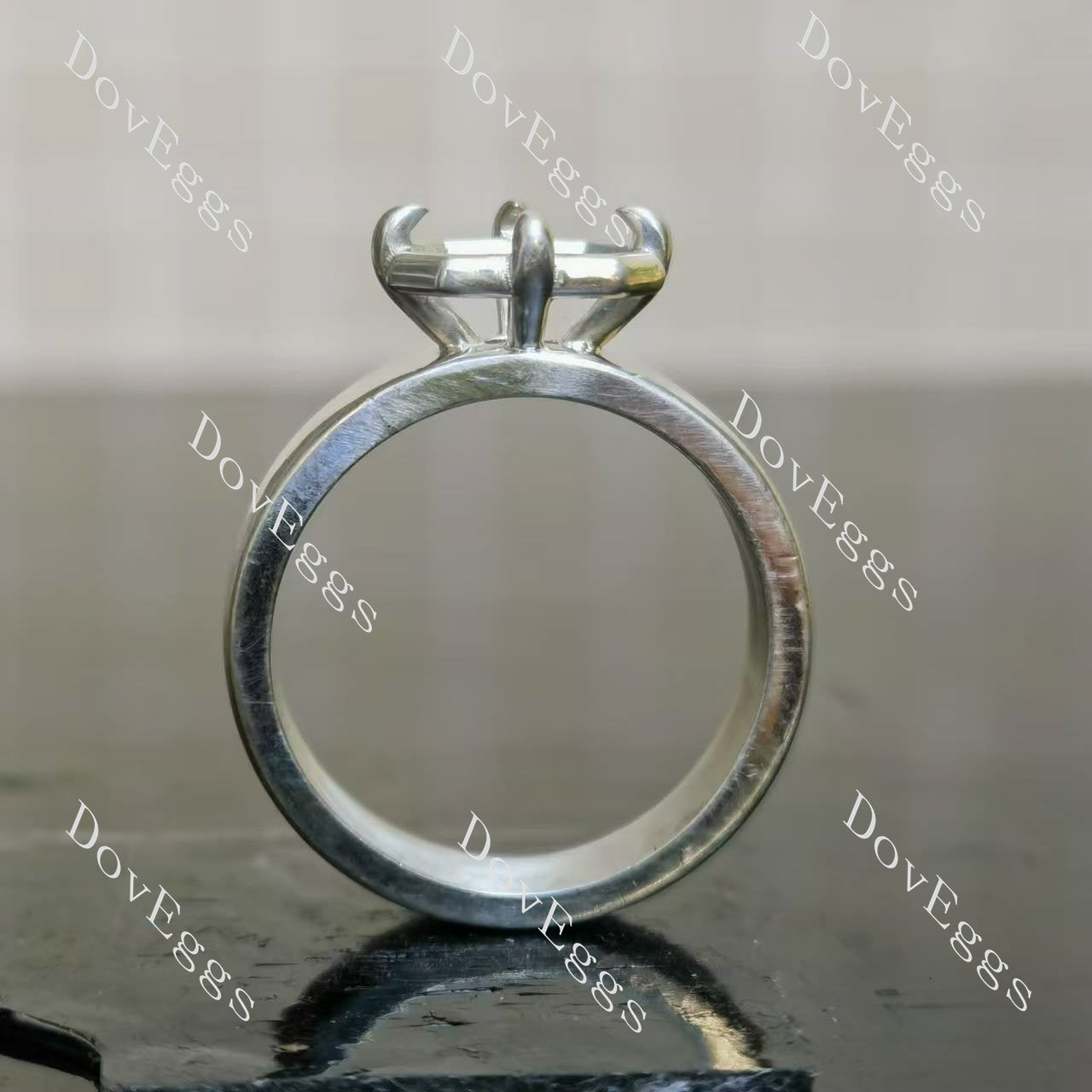 Doveggs bezel solitaire engagement ring semi-mount only(Exclusively to DovEggs Stones)