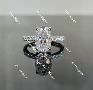 Doveggs half eternity pave engagement ring only semi-mount only(Exclusively to DovEggs Stones)