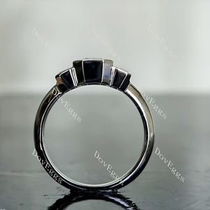 Doveggs three stone bezel engagement ring semi-mount only(Exclusively to DovEggs Stones)