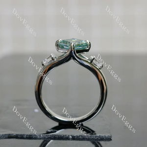 Doveggs three stones split shanks engagement ring semi-mount only(Exclusively to DovEggs stones)