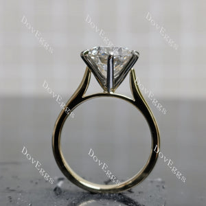 Doveggs Round Pave Solitaire Lab Grown Diamond Engagement Ring