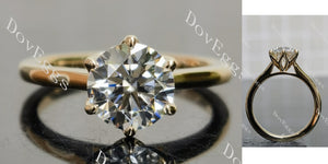 Doveggs round solitaire moissanite engagement ring