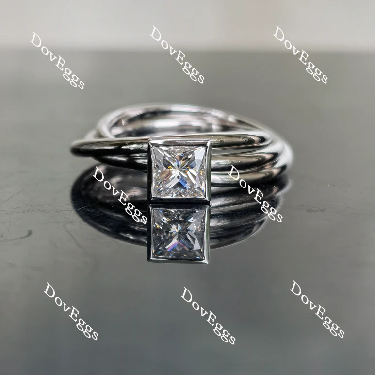 Doveggs bezel setting engagement ring semi-mount only(Exclusively to DovEggs Stones)