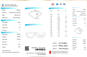 Doveggs 1.044ct Half-moon E color VS1 Clarity Excellent cut lab diamond stone(certified)