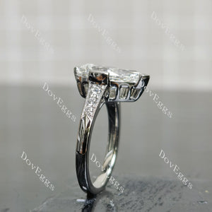 Doveggs pear pave art deco moissanite engagement ring