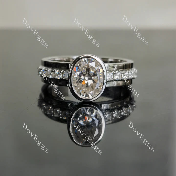 DovEggs bezel engagement ring semi-mount only(Exclusively to DovEggs Stones)