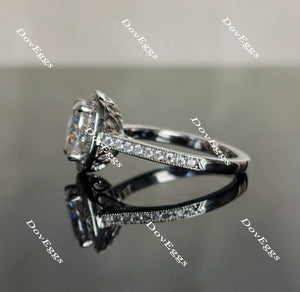 DovEggs half eternity pave halo engagement ring semi-mount only(Exclusively to DovEggs Stones)