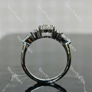 Doveggs oval side stones moissnaite engagement ring