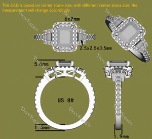 Doveggs halo pave engagement ring semi-mount only(Exclusively to DovEggs Stones)