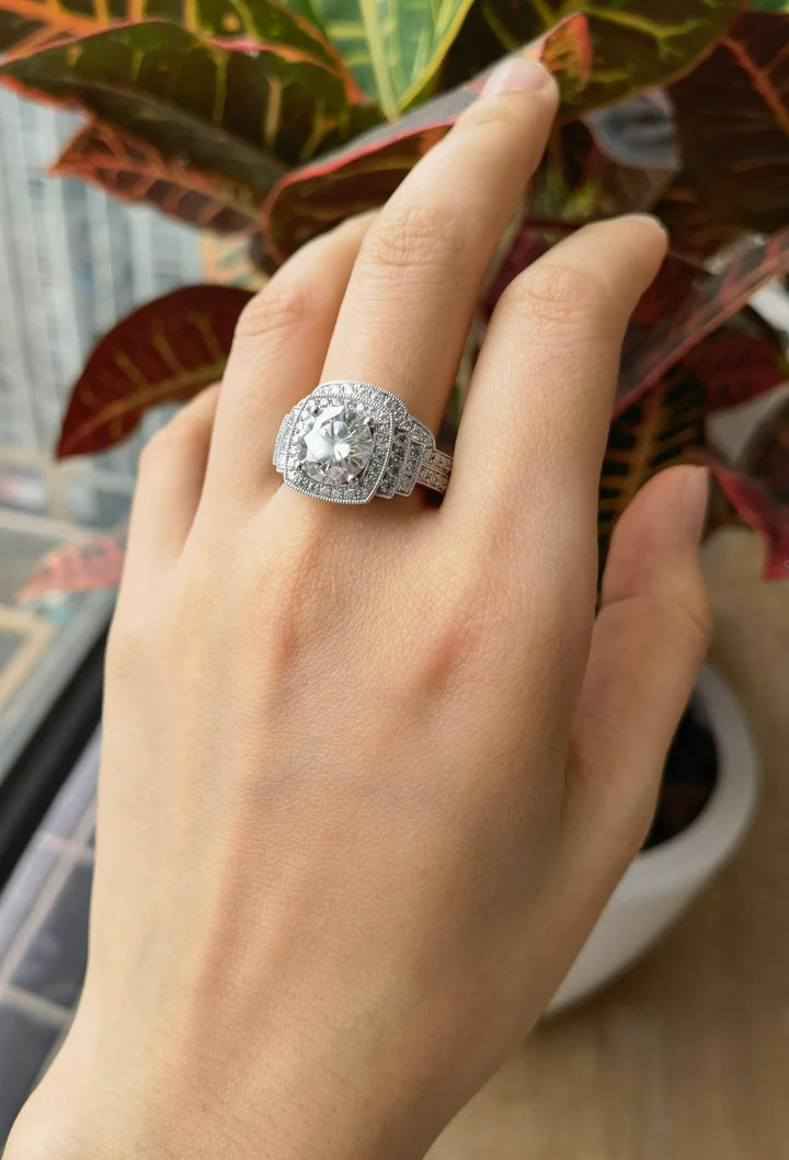 DovEggs halo engagement ring only semi-mount only(Exclusively to DovEggs Stones)