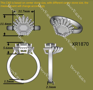 The Gatsby halo engagement ring semi-mount only(Exclusively to DovEggs Stones)