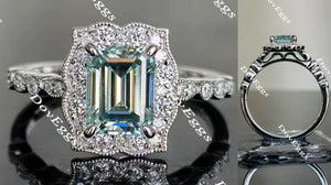 DovEggs art deco halo engagement ring only semi-mount only(Exclusively to DovEggs Stones)