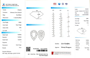 Doveggs 2.090ct pear VVS1 Clarity Fancy Orange Excellent cut lab diamond stone(certified)