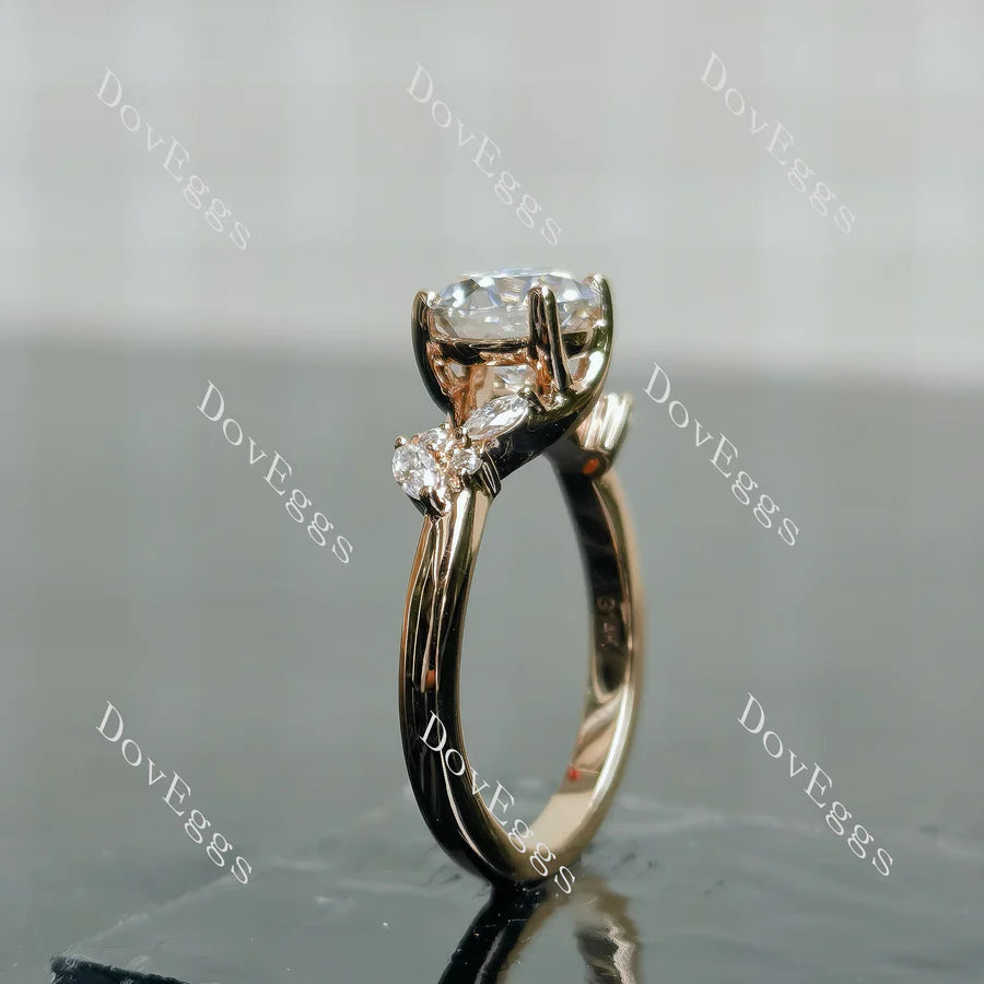 Doveggs side stones engagement ring semi-mount only(Exclusively to DovEggs Stones)