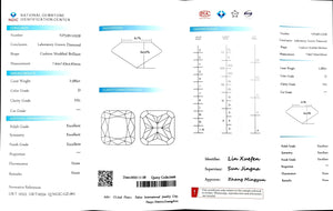 Doveggs 2.585ct cushion D color VS1 Clarity Excellent cut lab diamond stone(certified)