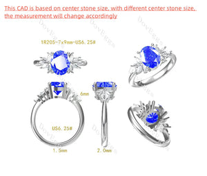 Doveggs floral engagement ring only semi-mount only(Exclusively to DovEggs Stones)