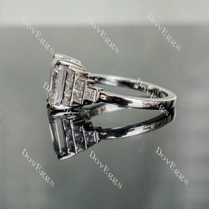 Doveggs art deco side stones engagement ring only semi-mount only(Exclusively to DovEggs Stones)