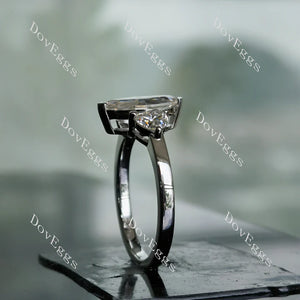 DovEggs pave three stones engagement ring semi-mount only(Exclusively to DovEggs Stones)