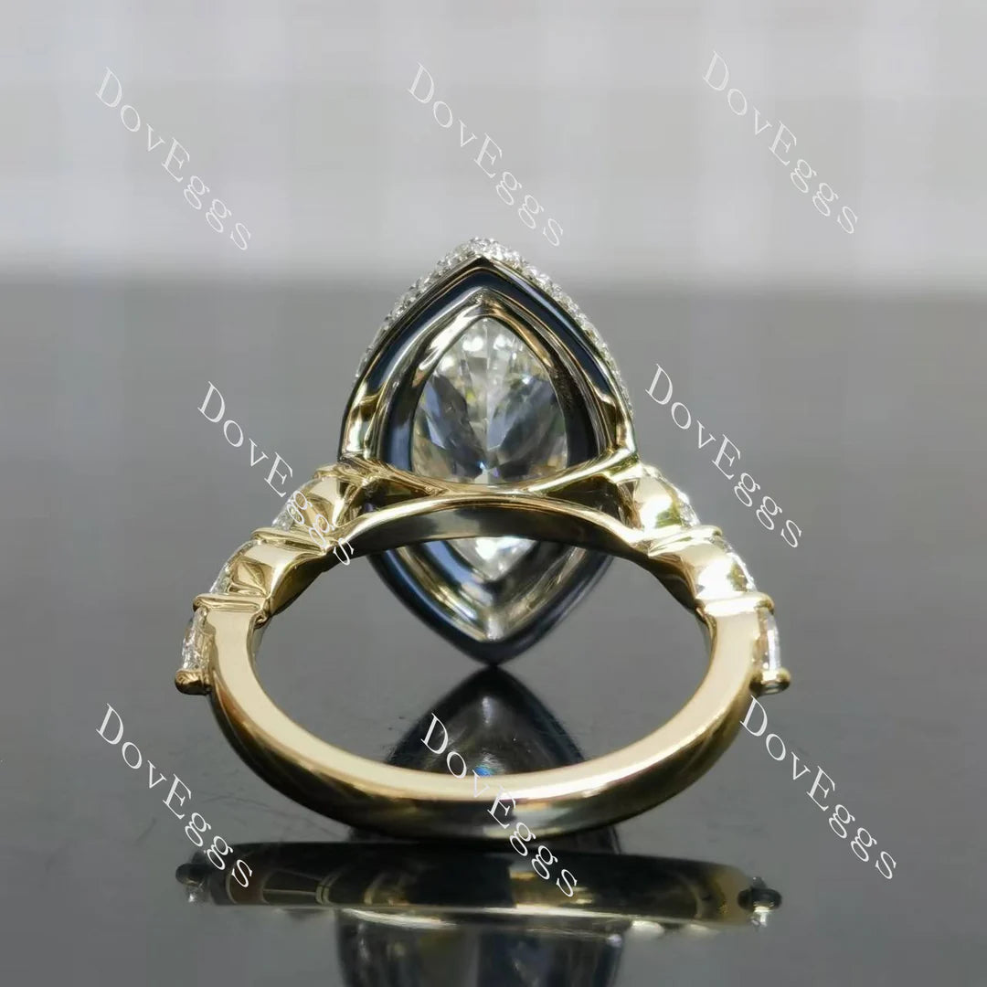 DovEggs halo pave vintage engagement ring only semi-mount only(Exclusively to DovEggs Stones)