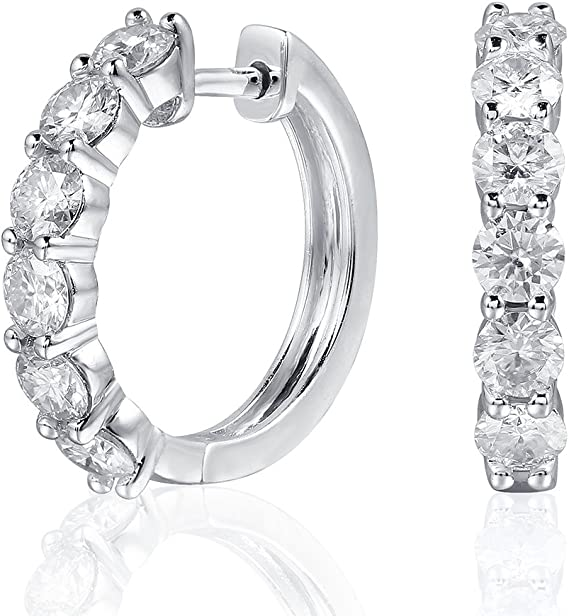 DovEggs 3.5mm round moissanite hoop earrings for women