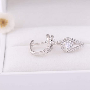 Doveggs 1ct round moissanite hoop earrings for women