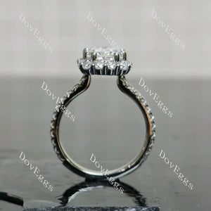 DovEggs halo pave engagement ring only semi-mount only(Exclusively to DovEggs Stones)