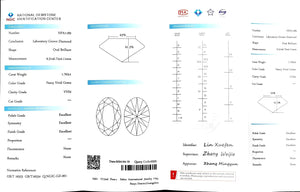Doveggs 1.763ct oval VVS2 Clarity Excellent cut Fancy Vivid Green lab diamond stone(certified)