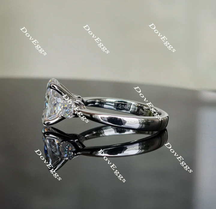 DovEggs three-stone engagement ring semi-mount only(Exclusively to DovEggs Stones)