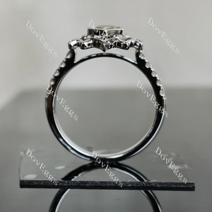 Doveggs pear bezel pave engagement ring semi-mount only(Exclusively to DovEggs stones)