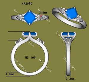 Doveggs three stones split shanks engagement ring semi-mount only(Exclusively to DovEggs stones)