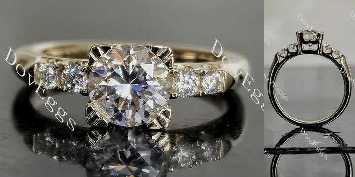 DovEggs pave engagement ring semi-mount only(Exclusively to DovEggs Stones)