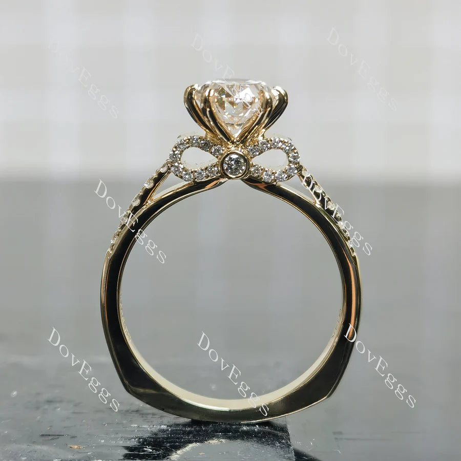 DovEggs pave bridge art deco vintage engagement ring only semi-mount only(Exclusively to DovEggs Stones)