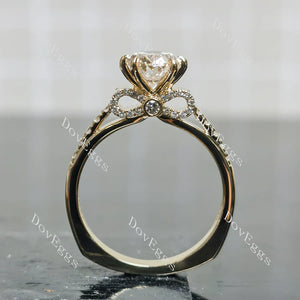 DovEggs pave bridge art deco vintage engagement ring only semi-mount only(Exclusively to DovEggs Stones)