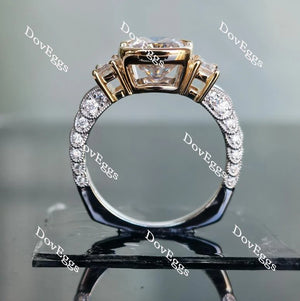 Doveggs three-stone art deco engagement ring only semi-mount only(Exclusively to DovEggs Stones)