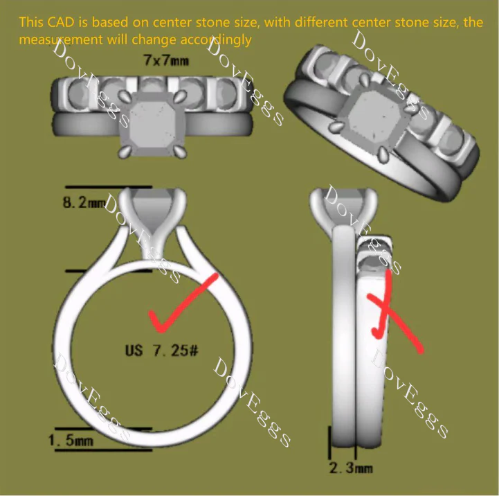 Doveggs solitaire engagement ring semi-mount only(Exclusively to DovEggs Stones)