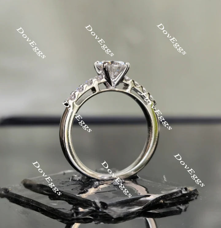 DovEggs eternity pave engagement ring semi-mount only(Exclusively to DovEggs Stones)