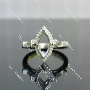 Doveggs halo side stones engagement ring semi-mount only(Exclusively to DovEggs Stones)