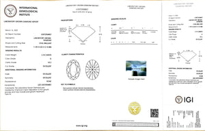 Doveggs 3.18ct Oval G Color VS2 Clarity Excellent cut lab diamond stone(certified)