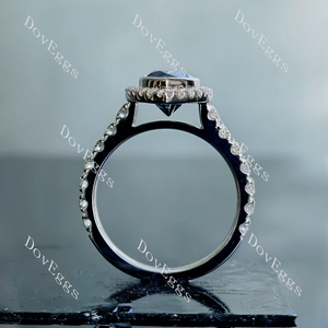 Doveggs halo bezel pave engagement ring semi-mount only(Exclusively to DovEggs stones)