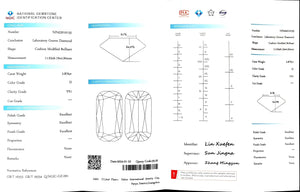 Doveggs 2.876ct Modified elongated cushion D color VS1 Clarity Excellent cut lab diamond stone(certified)
