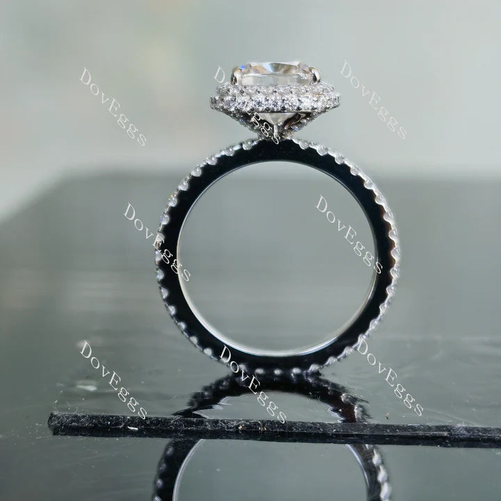 DovEggs halo full eternity pave engagement ring semi-mount only(Exclusively to DovEggs Stones)