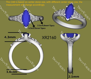 Harley side stones vintage engagement ring only semi-mount only(Exclusively to DovEggs Stones)